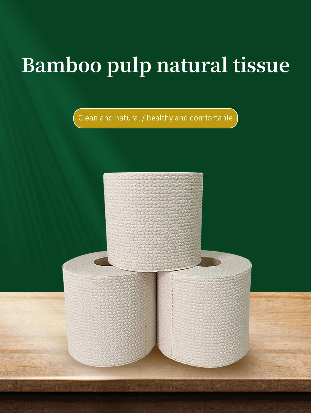 Toilet Tissue Paper 100%Bamboo Pulp No Irritating Decomposable 2/3/4ply Wholesale OEM Bamboo