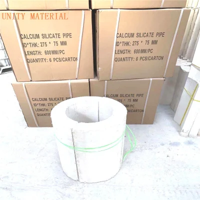 Secciones de tubería de silicato de calcio de material ignífugo 650c 1050c para aplicaciones de aislamiento térmico de fundiciones de aluminio