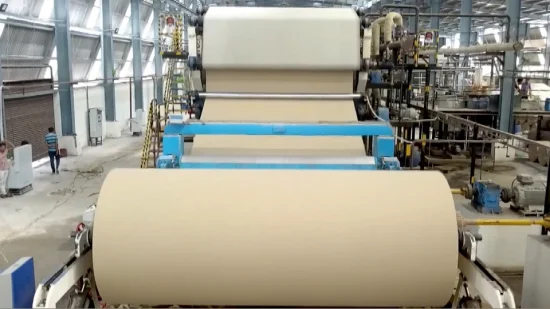 Cadena de producción de reciclaje de papel usado de la máquina de fabricación de papel Kraft de rollo grande